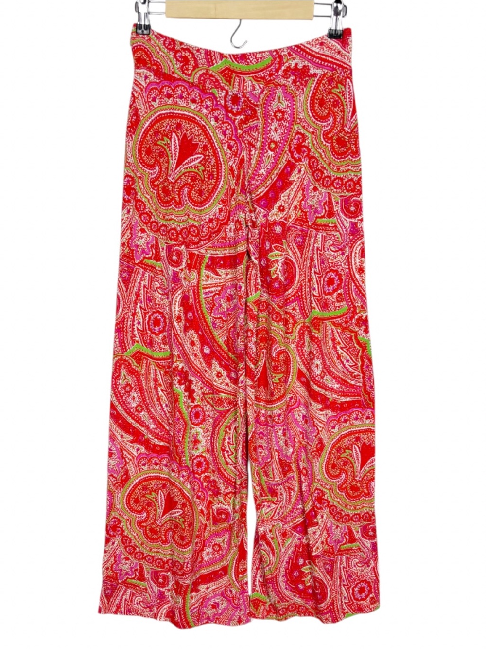 Lauren Ralph Lauren Pants XS Jersey Knit Palazzo Paisley Wide Leg Pull On - Picture 4 of 4